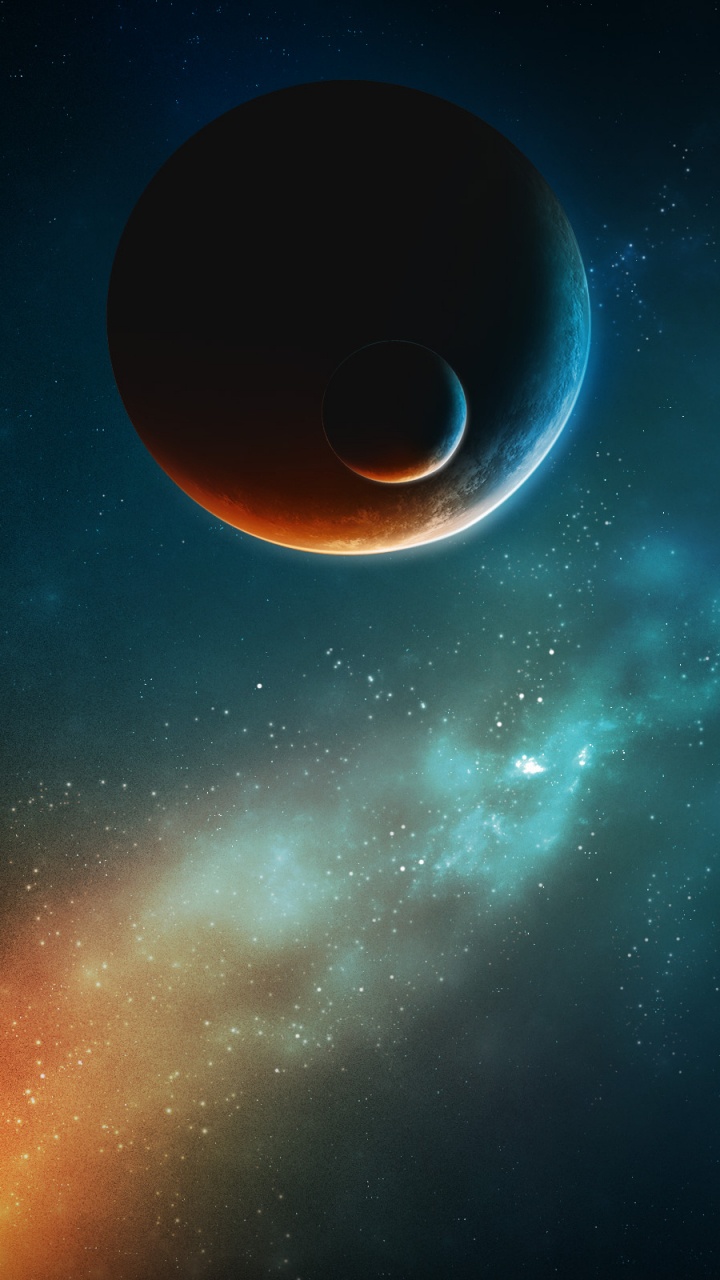 Blaue Und Weiße Galaxieillustration. Wallpaper in 720x1280 Resolution