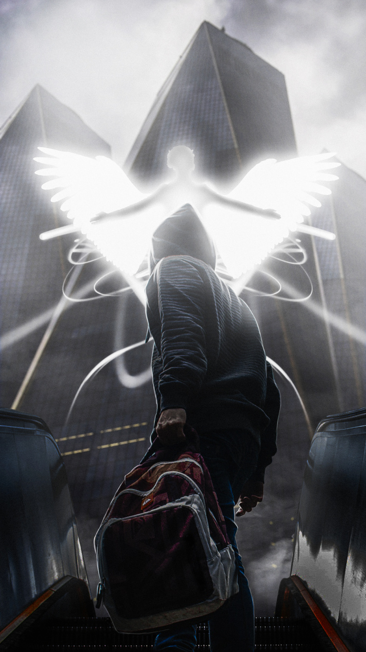 Brise, Art, Obscurité, Illustration, Rétro-éclairage. Wallpaper in 750x1334 Resolution