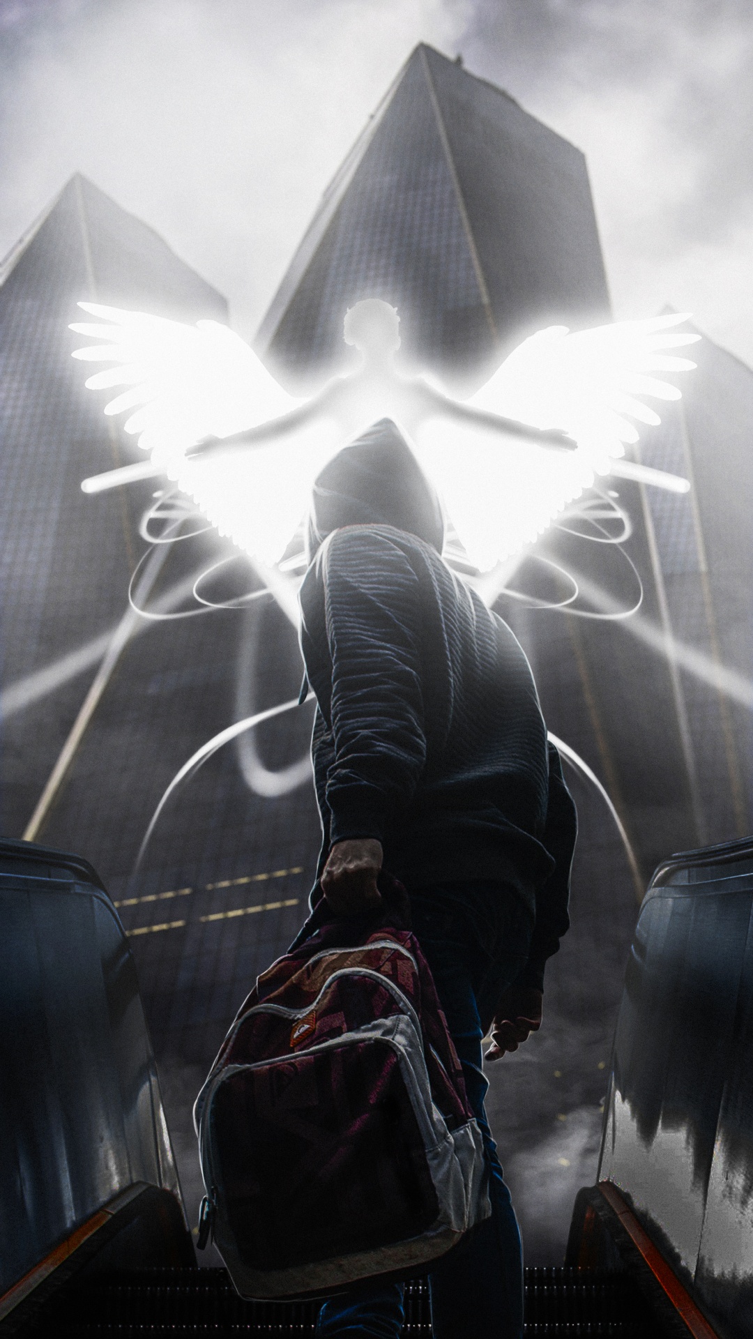 Windshield, Art, Darkness, Illustration, Backlighting. Wallpaper in 1080x1920 Resolution