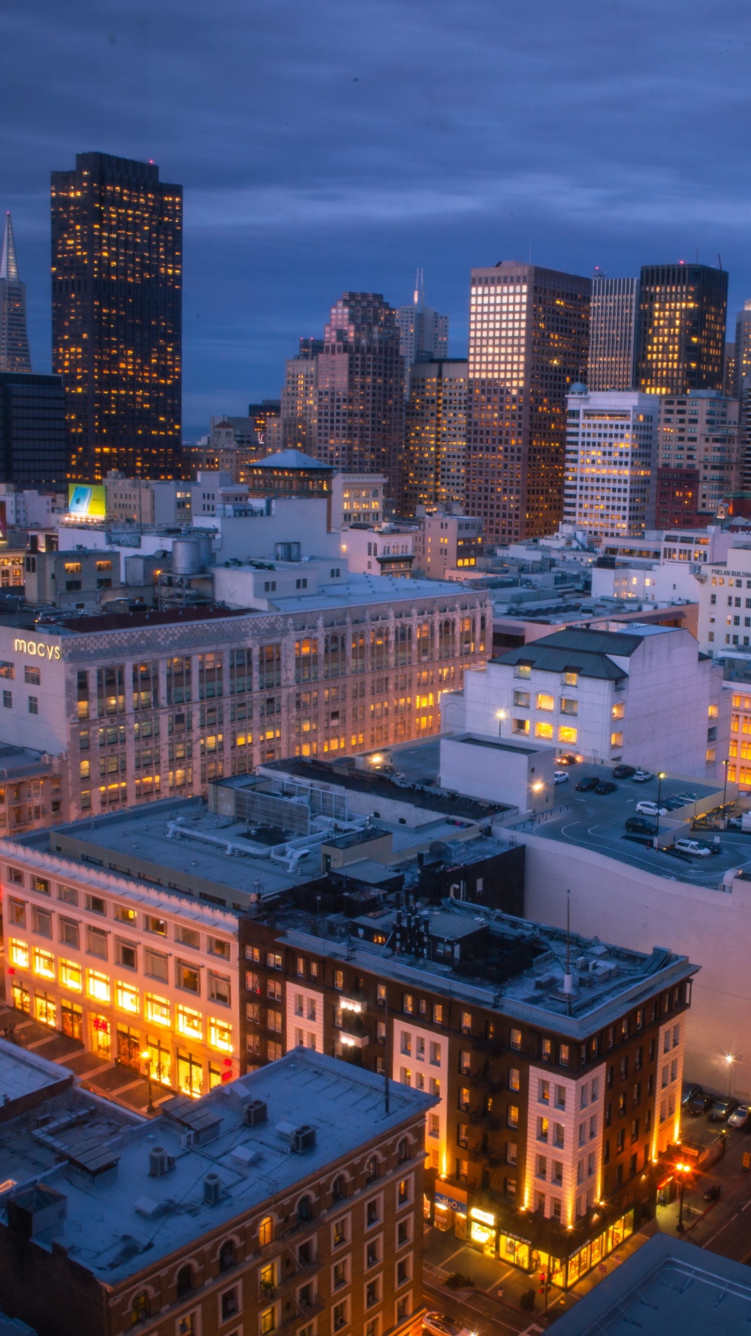 City With High Rise Buildings During Night Time. Wallpaper in 1080x1920 Resolution