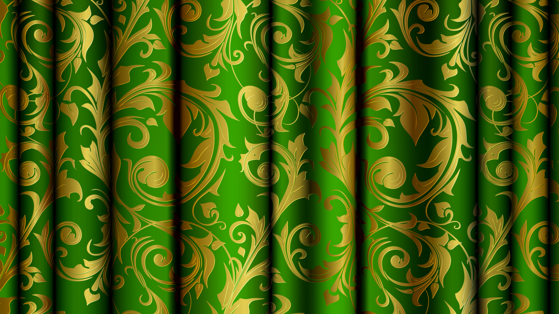 Grün-weißer Blumenvorhang. Wallpaper in 1920x1080 Resolution