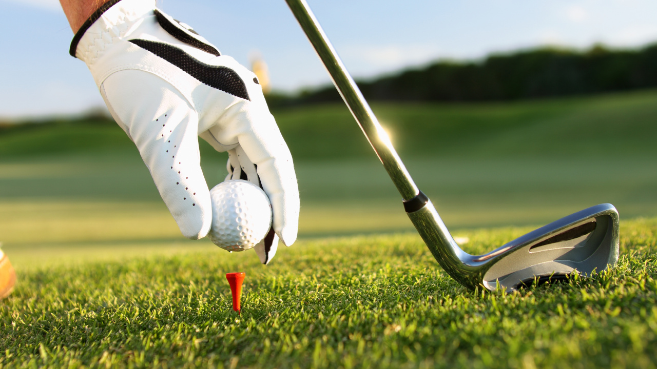 Person in White Pants and White Nike Shoes Holding Golf Club. Wallpaper in 1280x720 Resolution