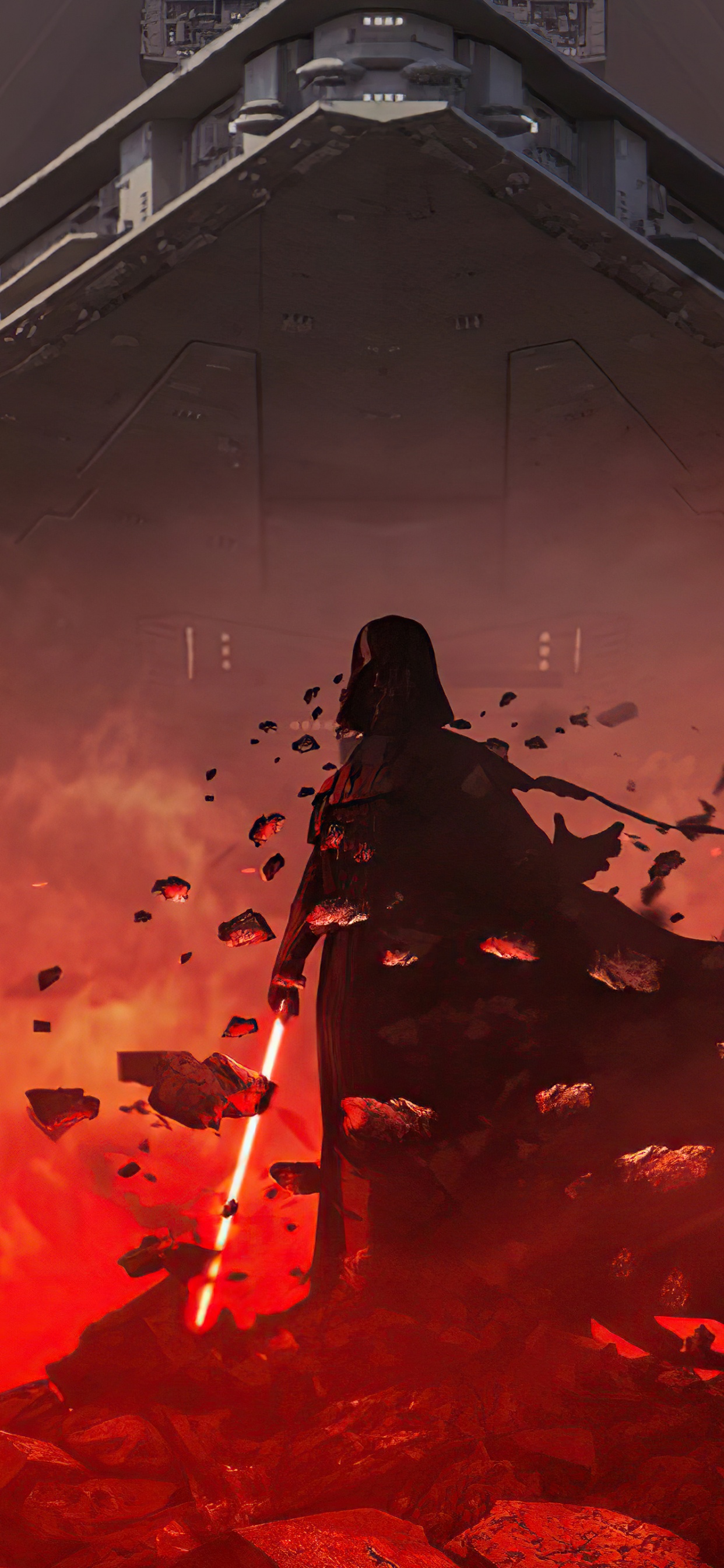 Star Wars, Darth Vader, Luke Skywalker, Jedi, Atmosphere. Wallpaper in 1242x2688 Resolution