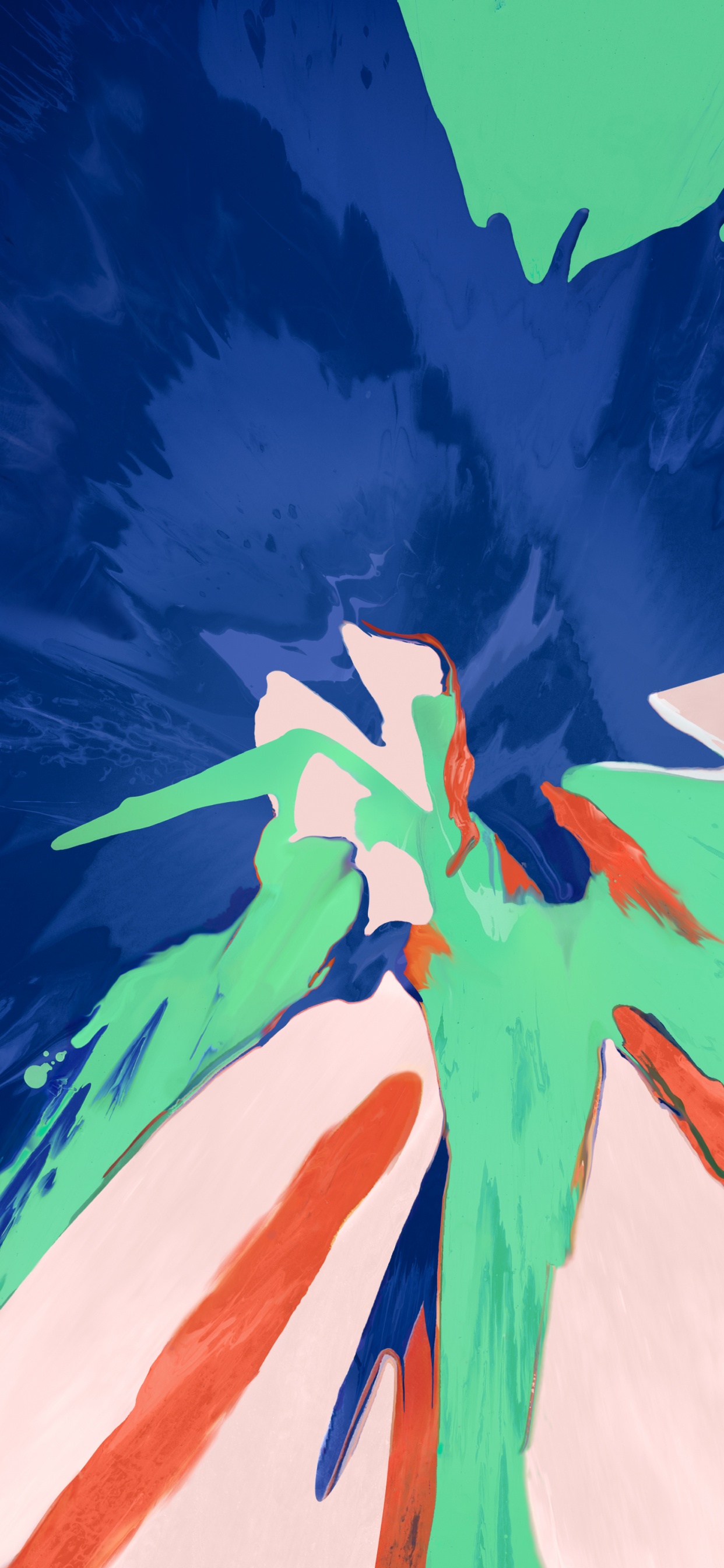 Peinture Abstraite Bleu Rouge et Blanc. Wallpaper in 1242x2688 Resolution