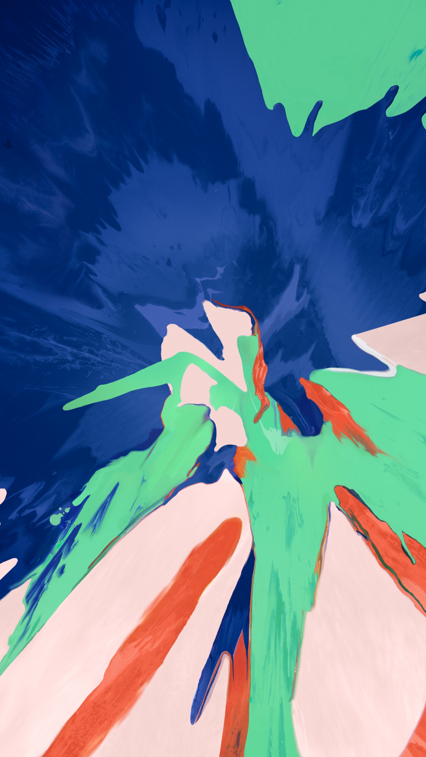 Peinture Abstraite Bleu Rouge et Blanc. Wallpaper in 1440x2560 Resolution