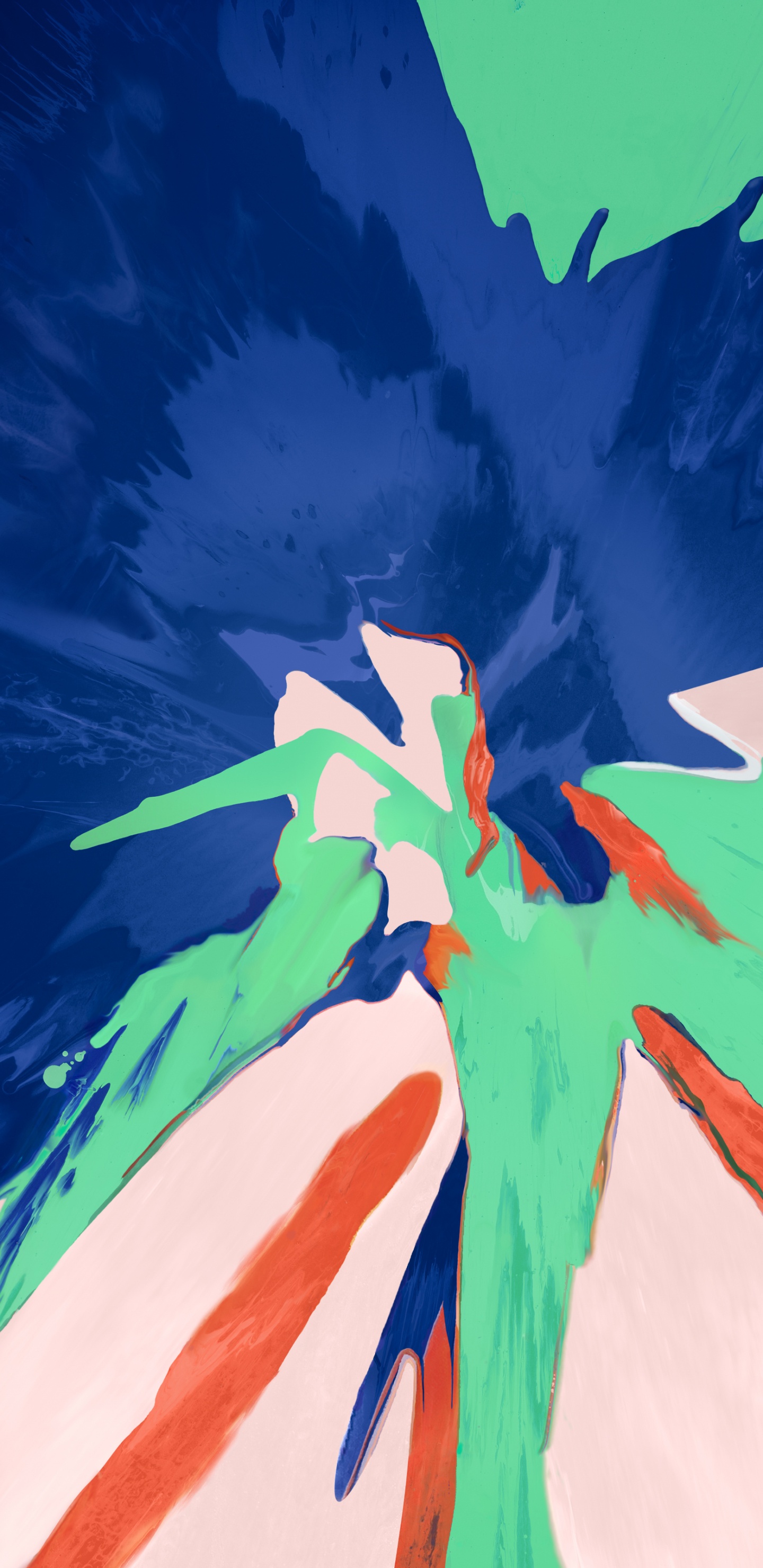 Peinture Abstraite Bleu Rouge et Blanc. Wallpaper in 1440x2960 Resolution