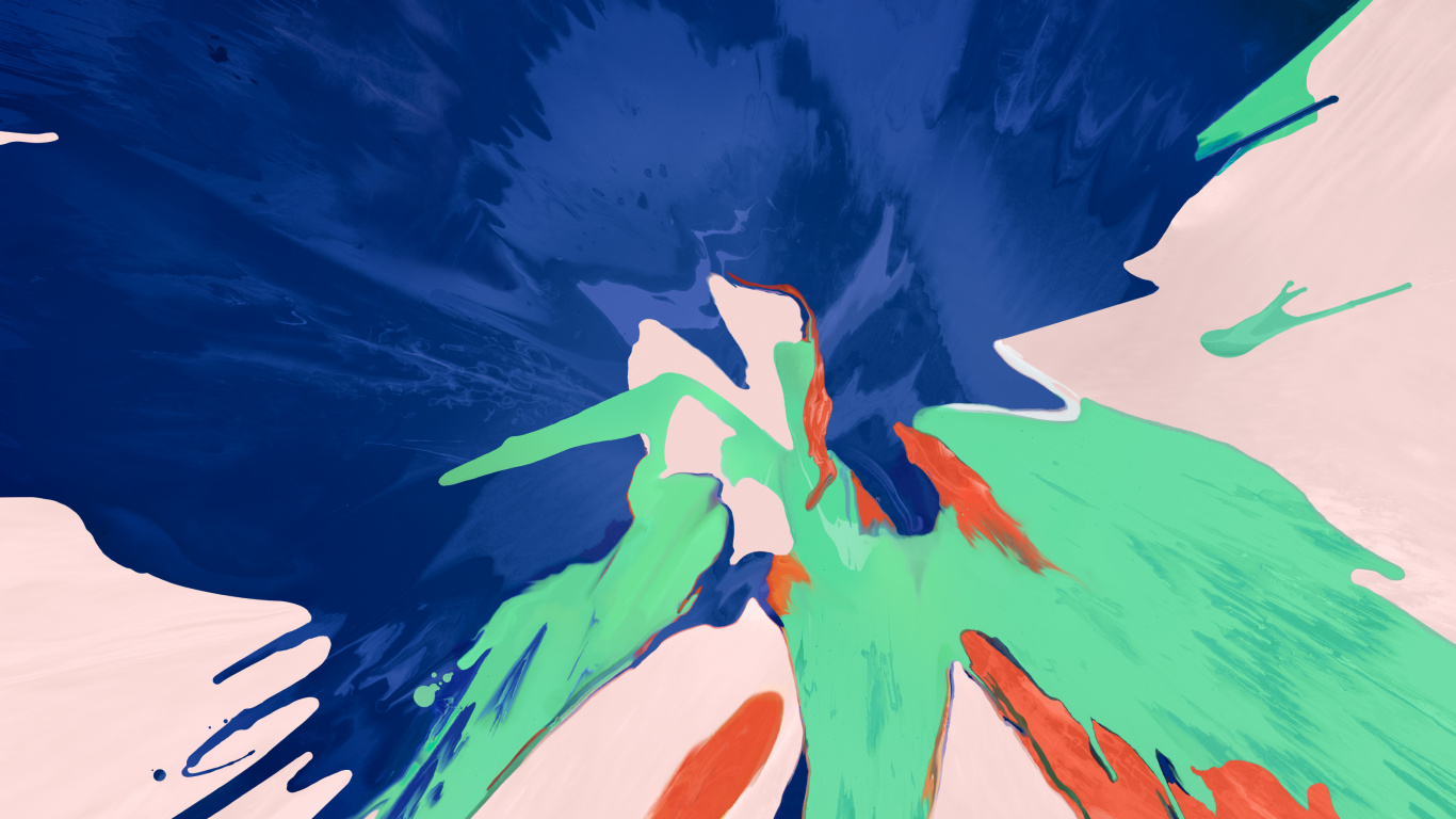 Pintura Abstracta Azul Rojo y Blanco. Wallpaper in 1366x768 Resolution