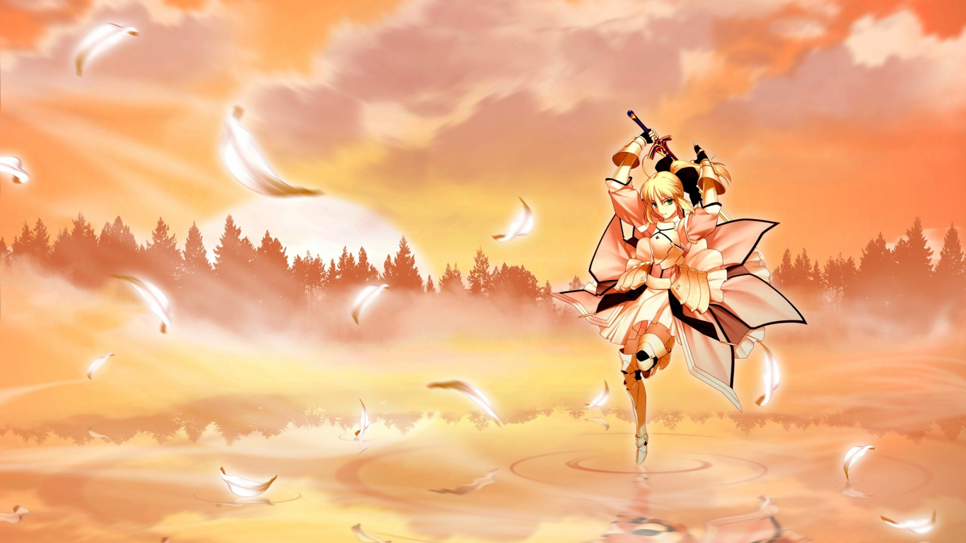 Braunhaarige Weibliche Anime-Figur. Wallpaper in 1366x768 Resolution