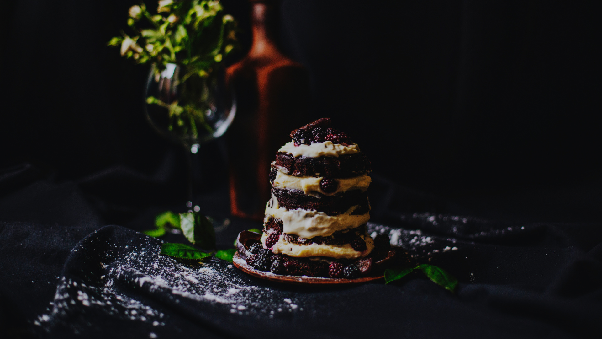 Brown and White Cupcake on Black Table. Wallpaper in 1920x1080 Resolution