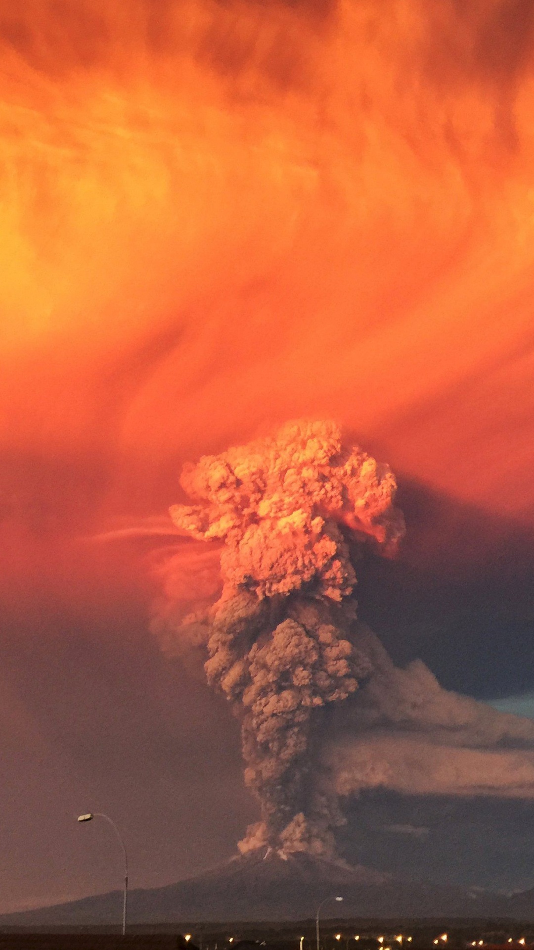 Orange and Black Clouds Over The Sea. Wallpaper in 1080x1920 Resolution