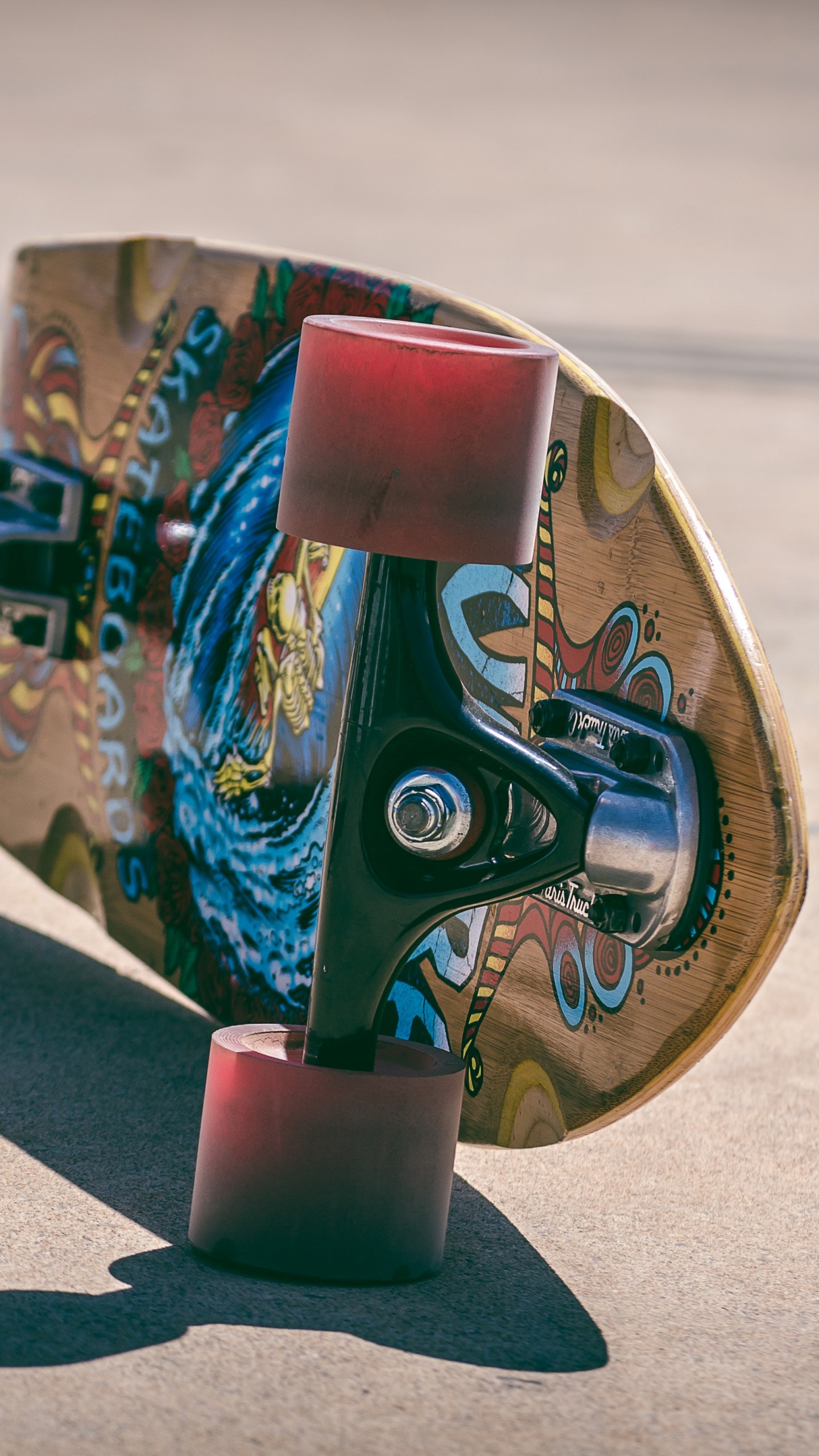Blue and Brown Horse With Wing and Horse Print Skateboard. Wallpaper in 1440x2560 Resolution