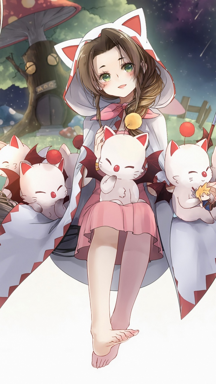 Joyeux Anniversaire Final Fantasy, Final Fantasy VII Remake, Aerith Gainsborough, Final Fantasy, Cloud Strife. Wallpaper in 720x1280 Resolution