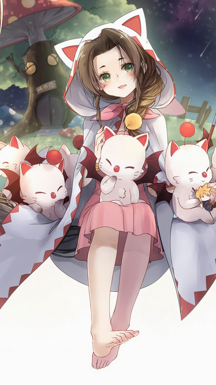 Joyeux Anniversaire Final Fantasy, Final Fantasy VII Remake, Aerith Gainsborough, Final Fantasy, Cloud Strife. Wallpaper in 750x1334 Resolution