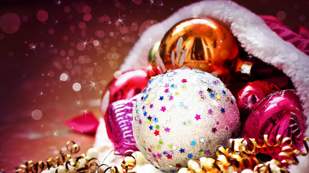 Neujahr, Weihnachten, Christmas Ornament, Weihnachtsdekoration, Magenta. Wallpaper in 1280x720 Resolution