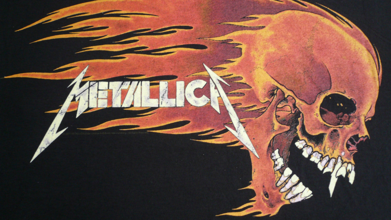 Metallica, Shirt, Heavy Metal, Skull, Bone. Wallpaper in 1366x768 Resolution