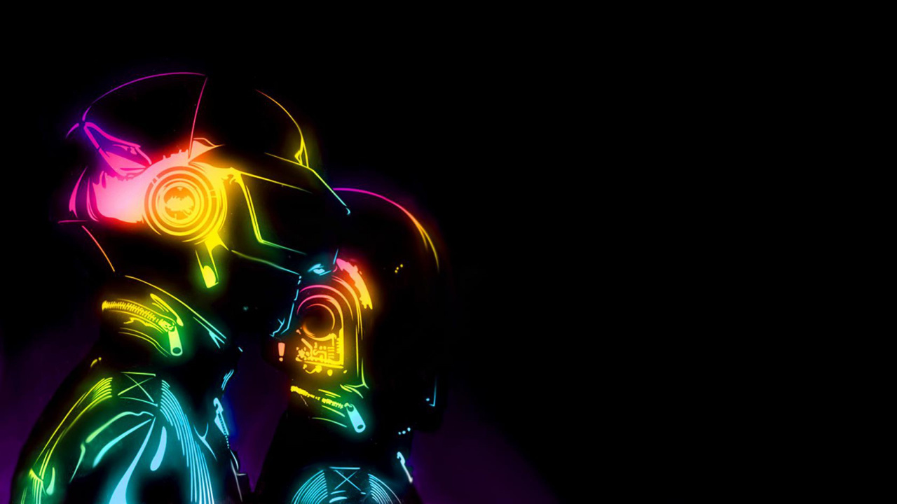 Daft Punk, 矢量图形, 光, 图形设计, 该Twelves 壁纸 1280x720 允许