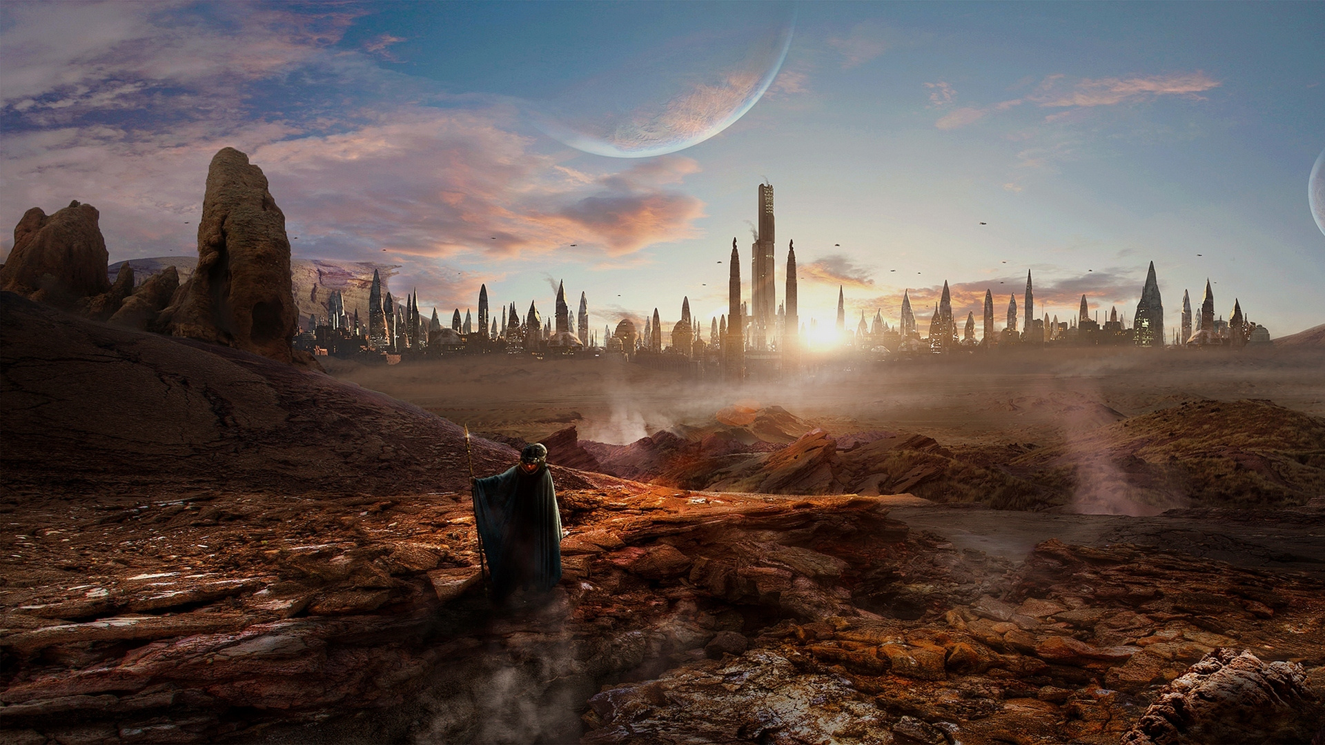 Gente de Pie en la Orilla Del Mar Cerca de Los Edificios de la Ciudad Durante el Día. Wallpaper in 1920x1080 Resolution