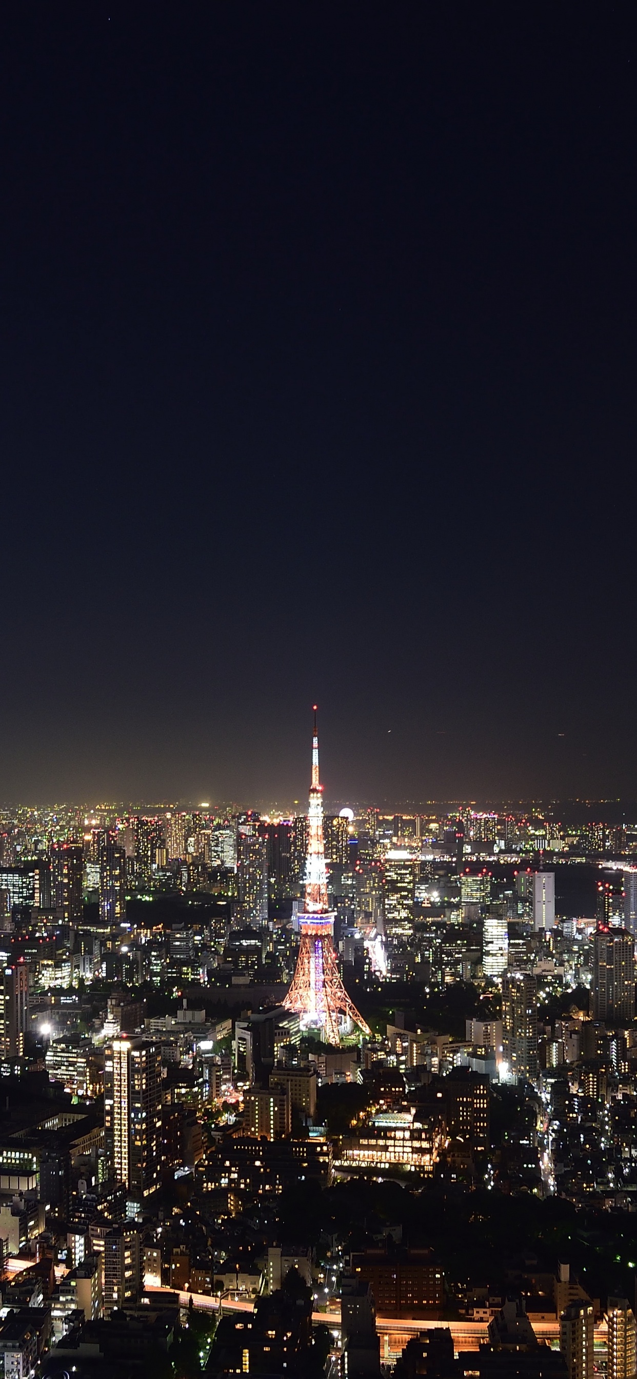 Horizon de la Ville Pendant la Nuit. Wallpaper in 1242x2688 Resolution