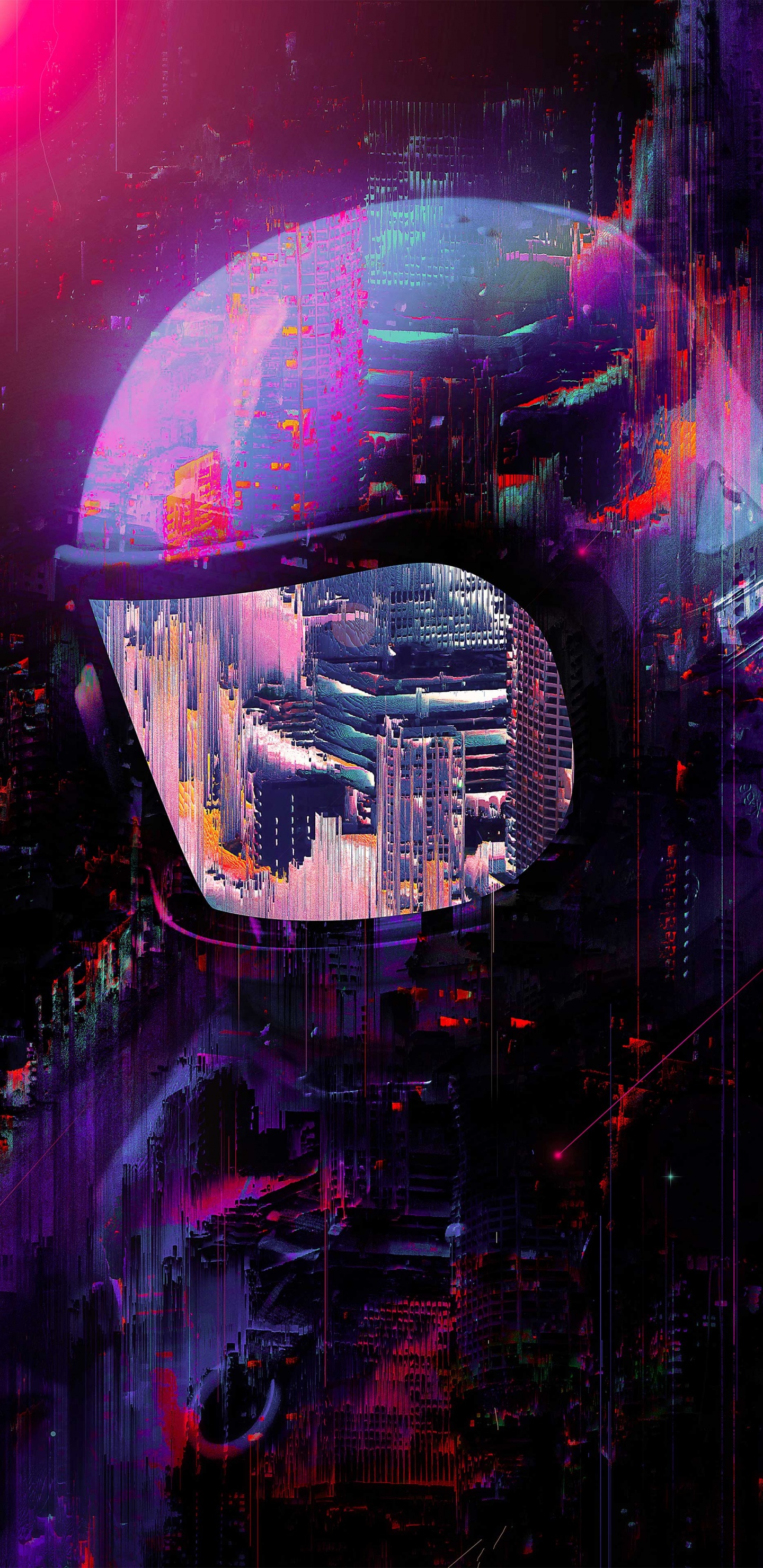 艺术, 海报, 画布, 紫色的, 车灯 壁纸 1440x2960 允许