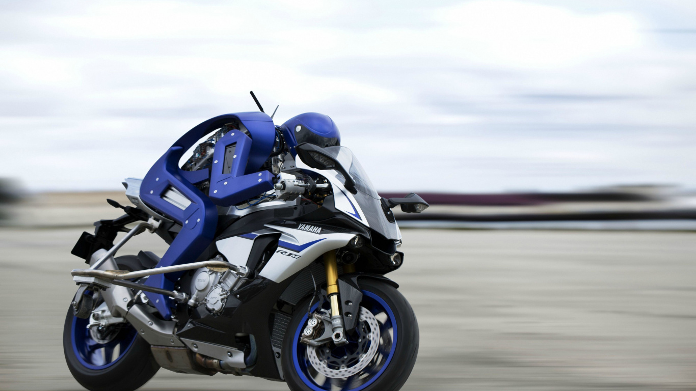 Blue and Black Sports Bike on Road During Daytime. Wallpaper in 1366x768 Resolution