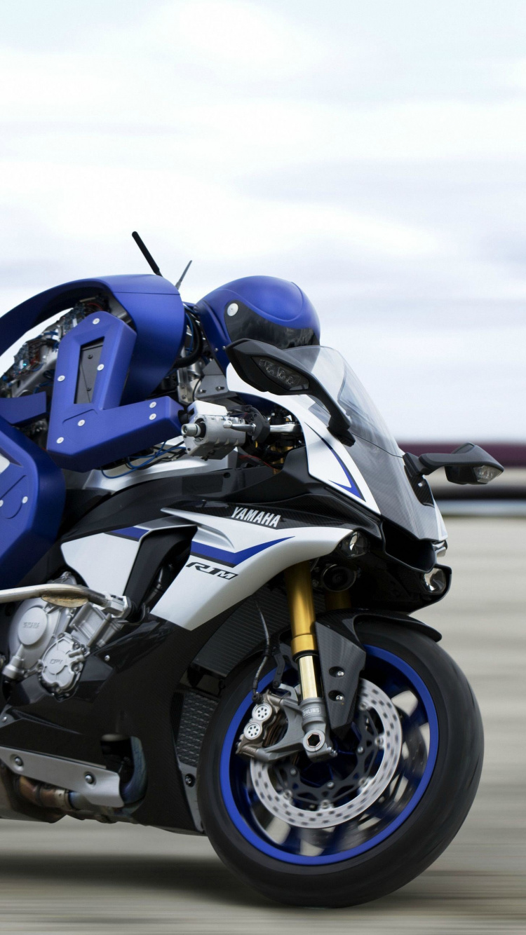 Blue and Black Sports Bike on Road During Daytime. Wallpaper in 750x1334 Resolution