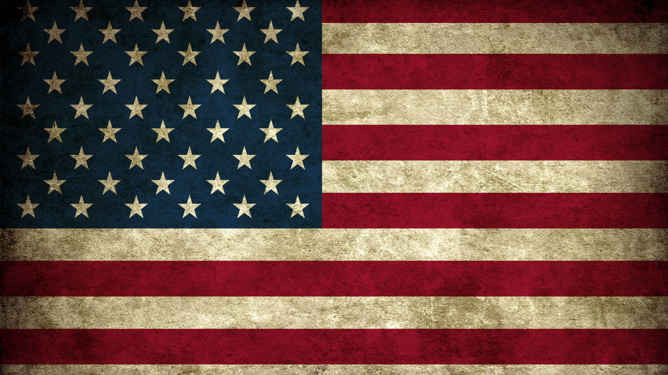us a Flag on Red and White Striped Textile. Wallpaper in 1366x768 Resolution