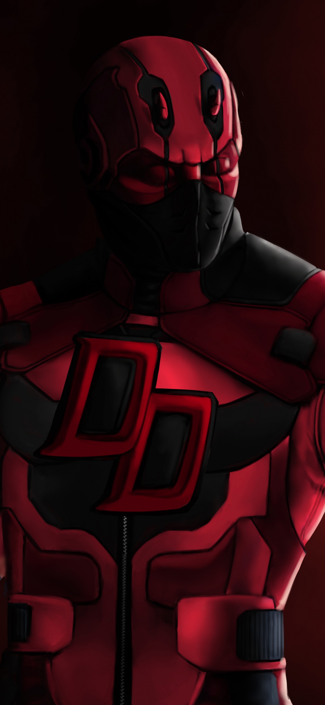 Homme de Fer Rouge et Noir. Wallpaper in 1125x2436 Resolution