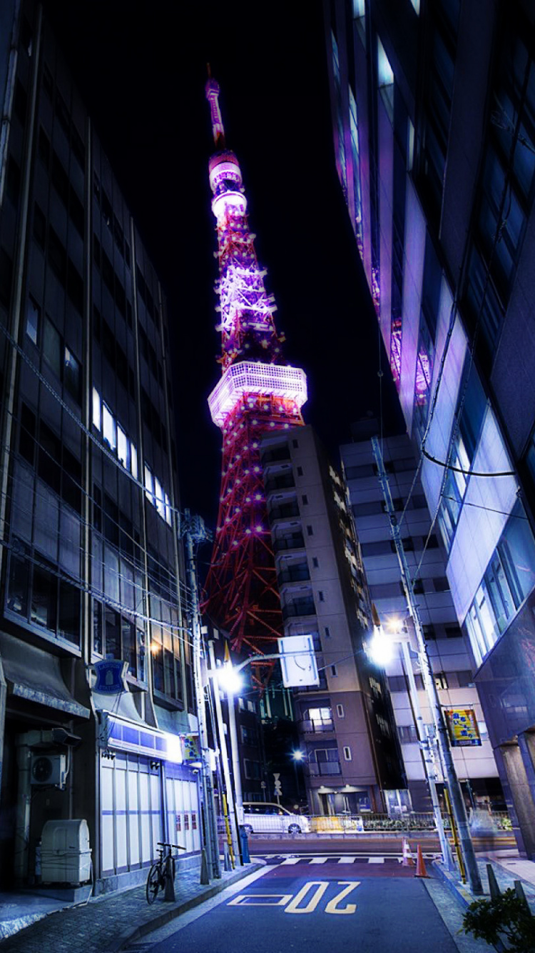 东京塔, 大都会, 建筑, 城市, 光 壁纸 750x1334 允许
