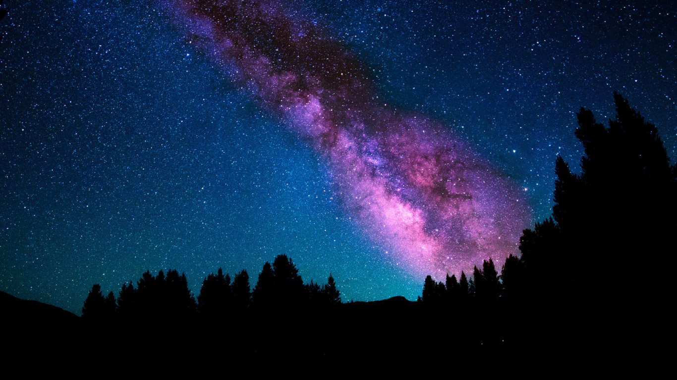 银河系, 明星, 夜晚的天空, 天文学对象, 地球的气氛 壁纸 1366x768 允许