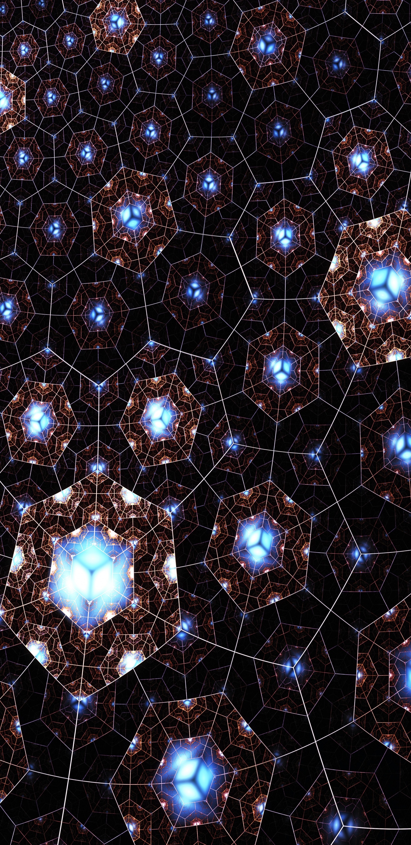 Luces de Cadena Azul y Blanca. Wallpaper in 1440x2960 Resolution