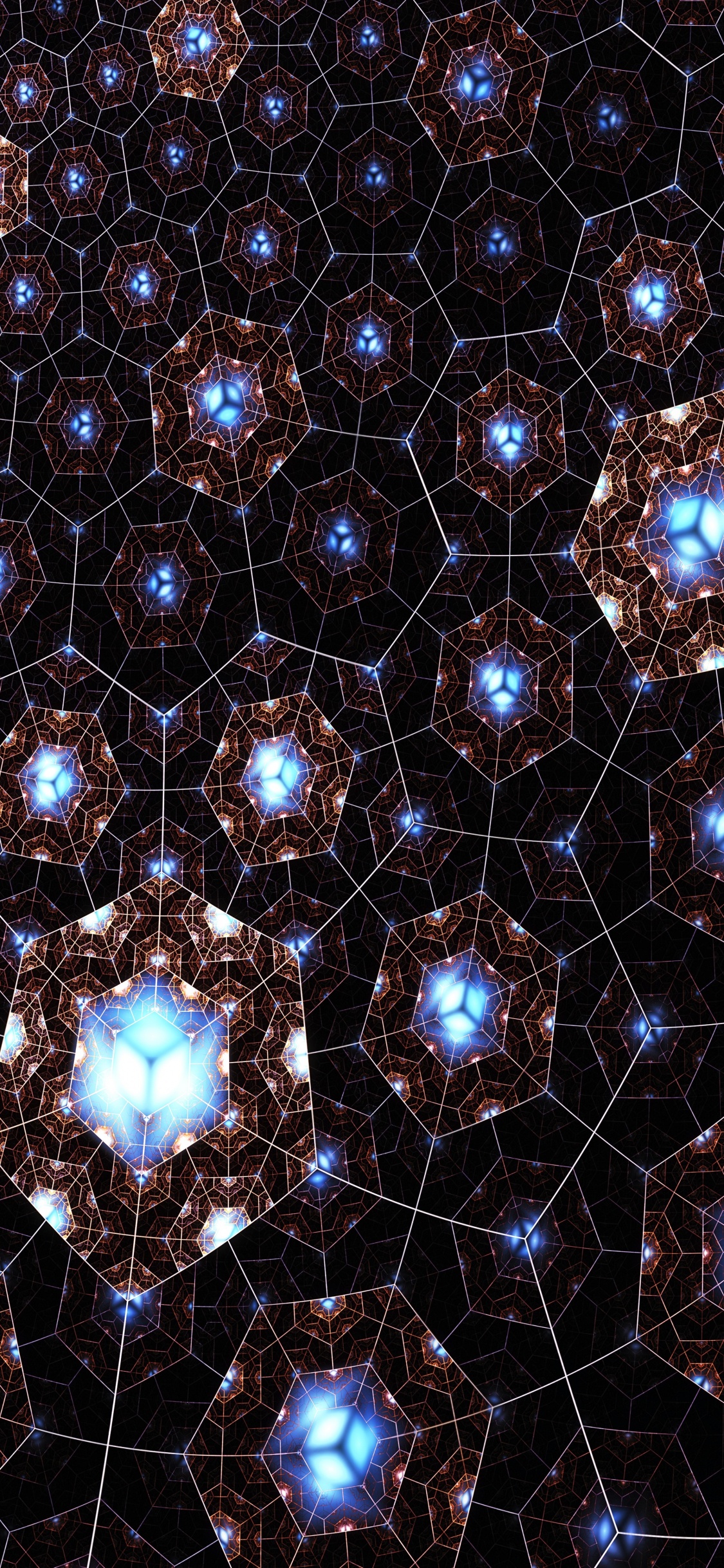 Blaue Und Weiße Lichterketten. Wallpaper in 1125x2436 Resolution