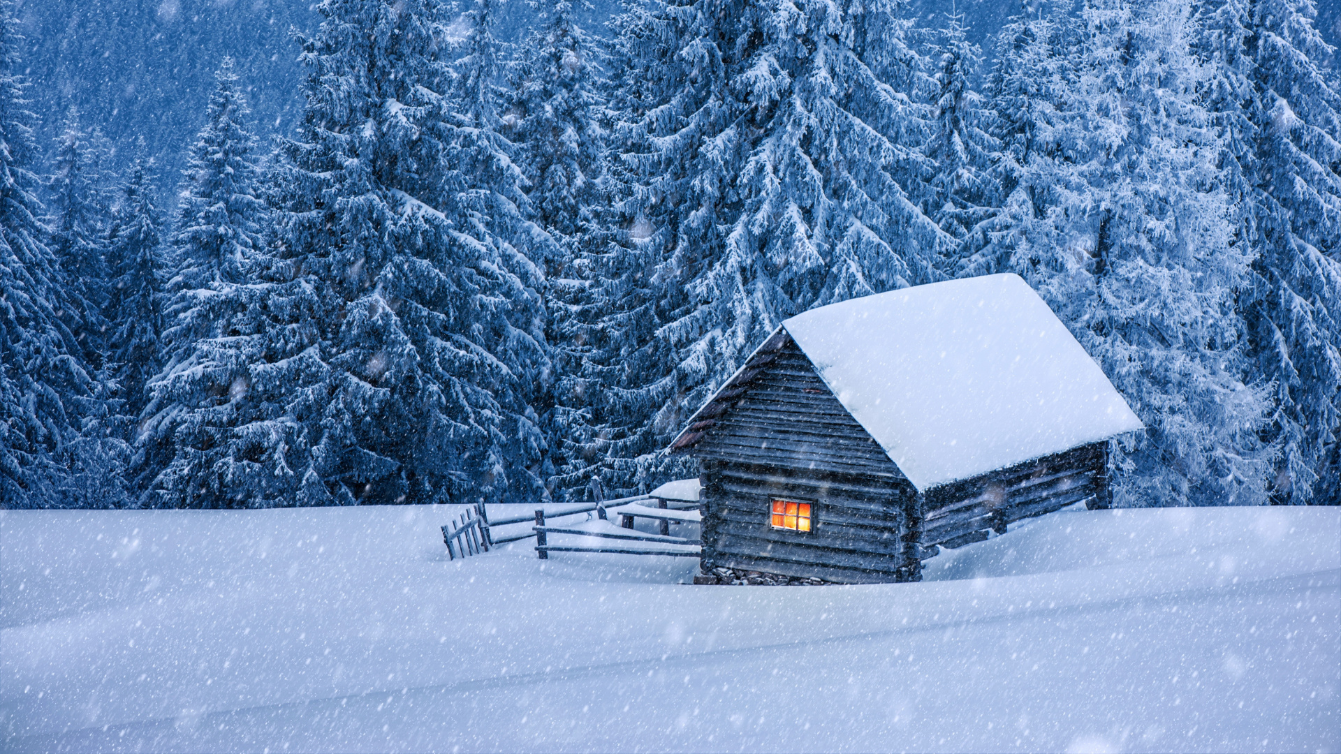 Brown Wooden House on Snow Covered Ground Near Trees During Daytime. Wallpaper in 1920x1080 Resolution