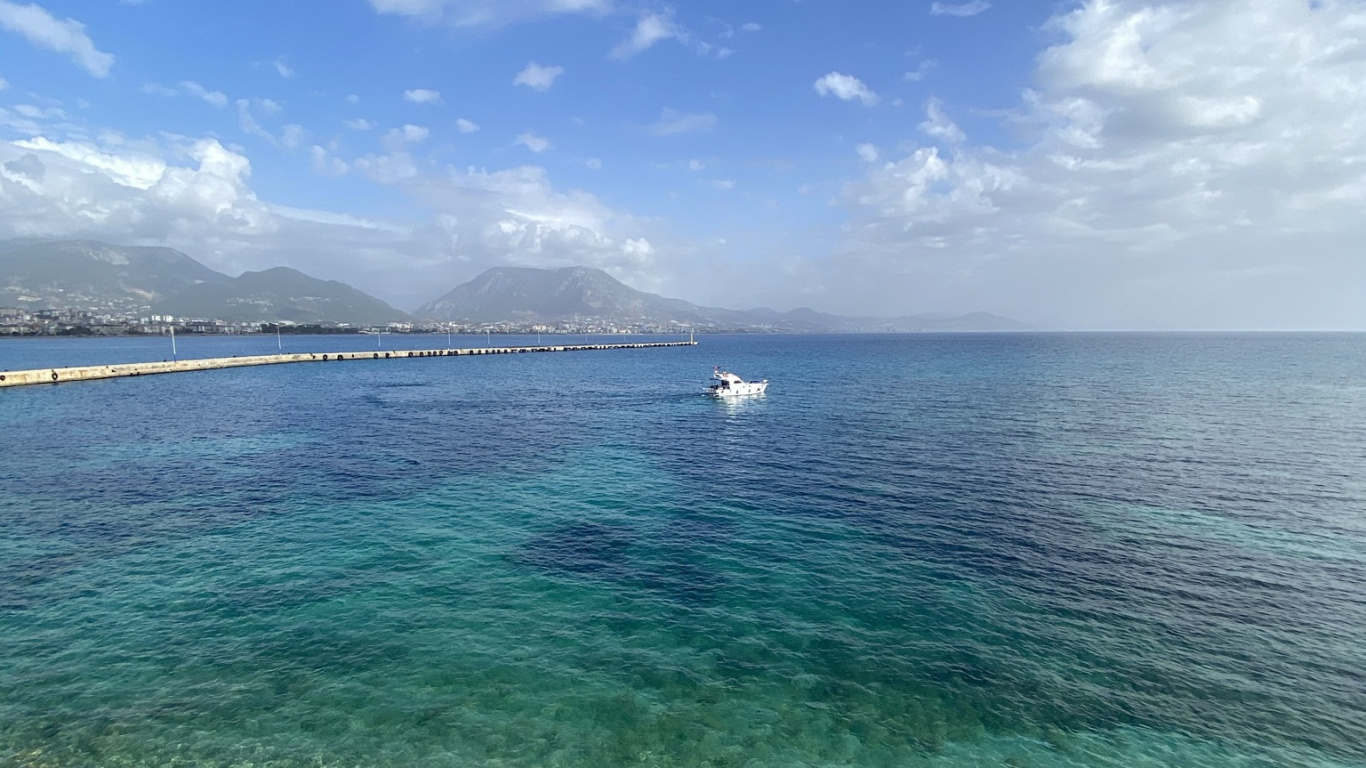 大海, Azure, 流体, 积云, 自然景观 壁纸 1366x768 允许