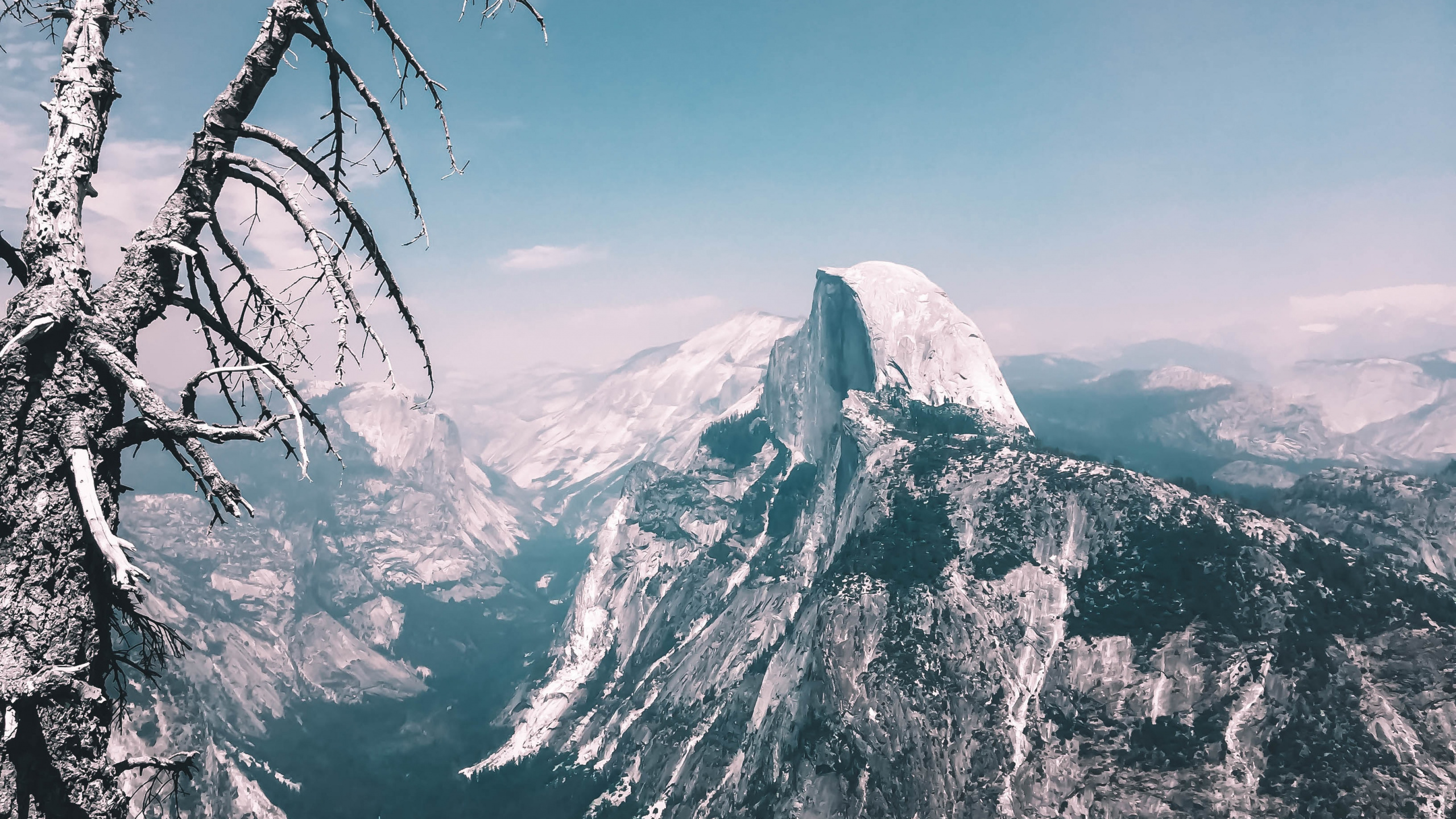 Yosemite National Park, Yosemite Valley, Kloa-Punkt, Half Dome, Glacier Point. Wallpaper in 2560x1440 Resolution