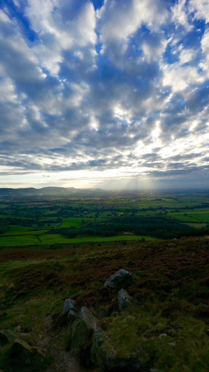 Grüne Wiese Unter Blauem Himmel Und Weißen Wolken Tagsüber. Wallpaper in 720x1280 Resolution