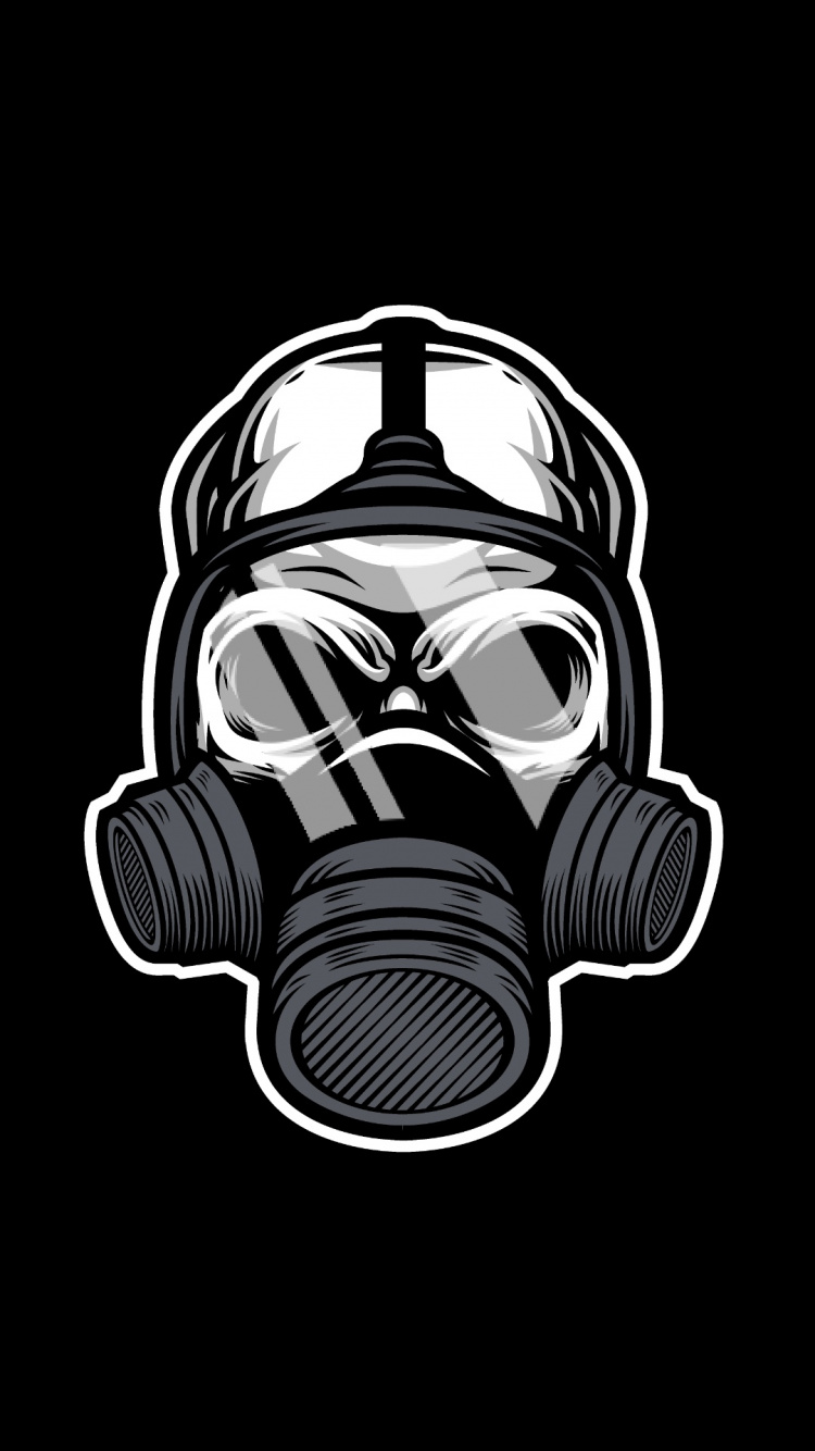 Gasmaske, Maske, Illustration, Kopf, Sport-Ausrüstung. Wallpaper in 750x1334 Resolution