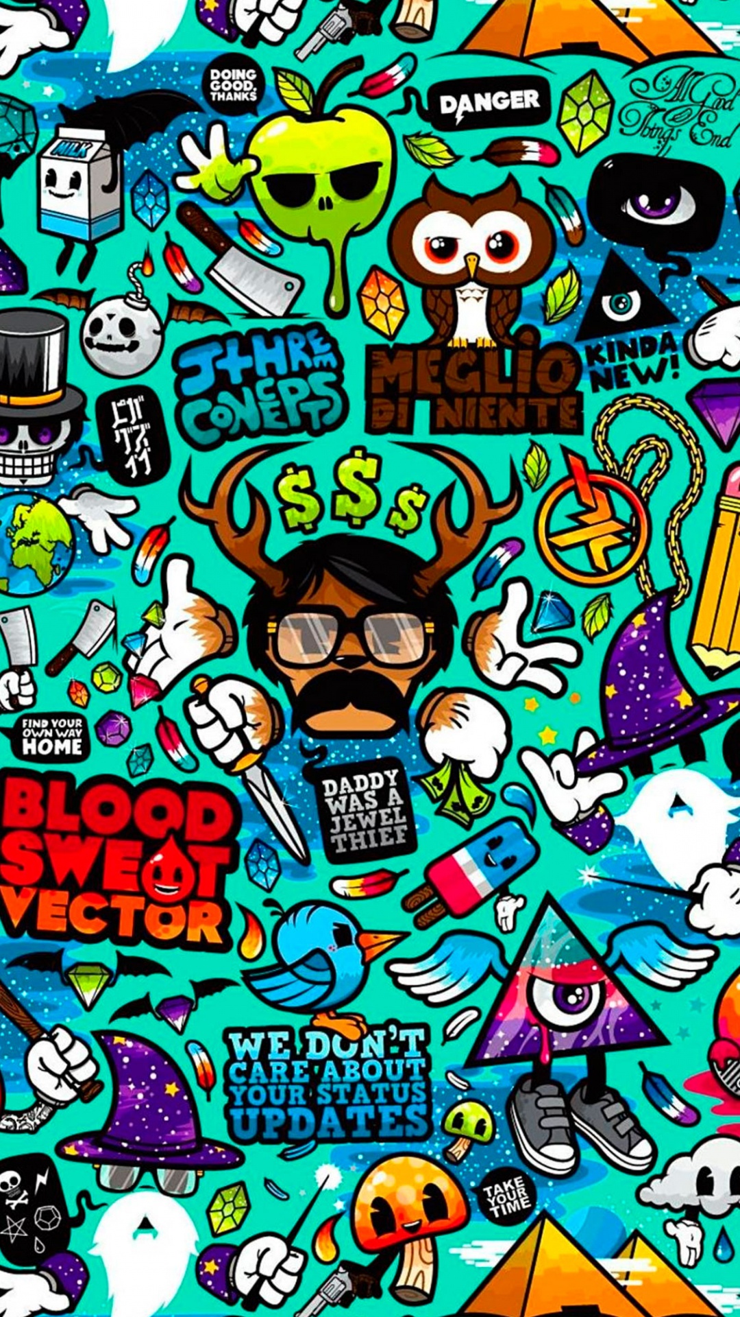 Pintura Abstracta Morada y Verde. Wallpaper in 1080x1920 Resolution