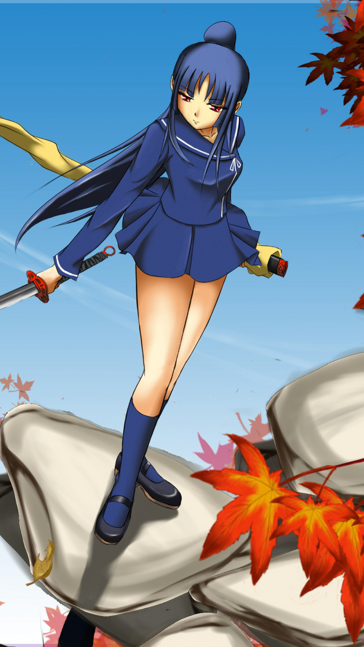 Frau im Schwarzen Kleid Anime-Charakter. Wallpaper in 750x1334 Resolution