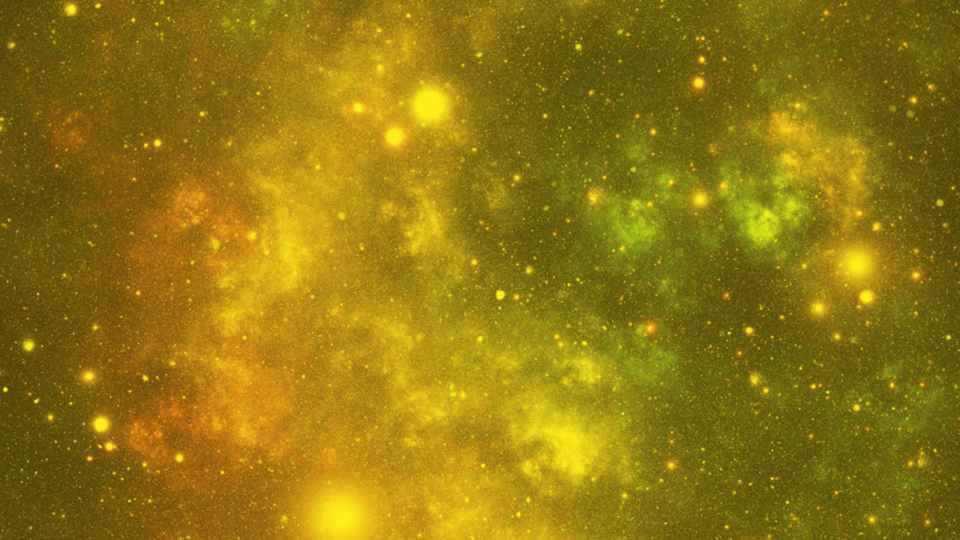 Estrellas Verdes y Amarillas en el Cielo. Wallpaper in 1366x768 Resolution