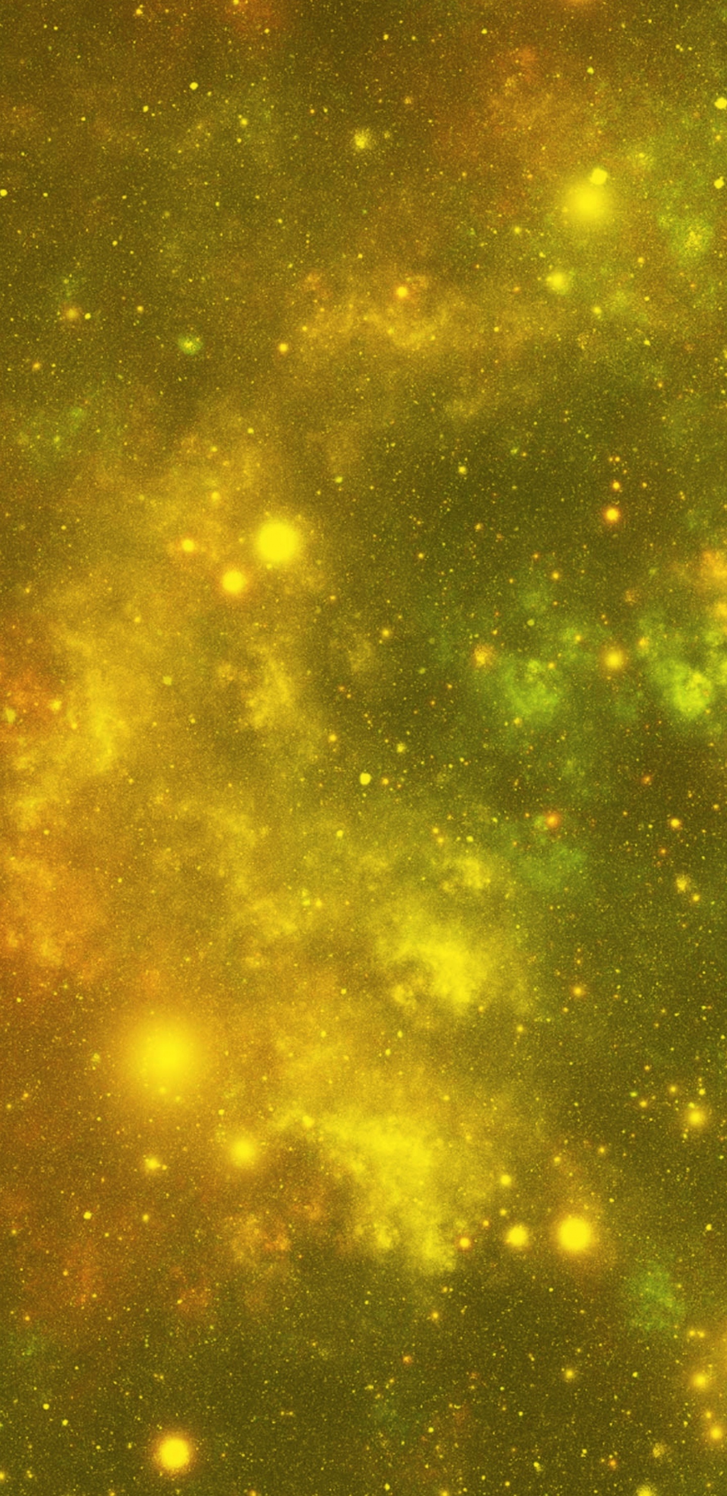 Green and Yellow Stars in The Sky. Wallpaper in 1440x2960 Resolution