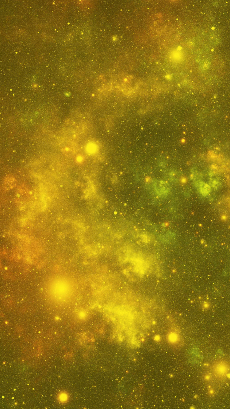 Green and Yellow Stars in The Sky. Wallpaper in 750x1334 Resolution