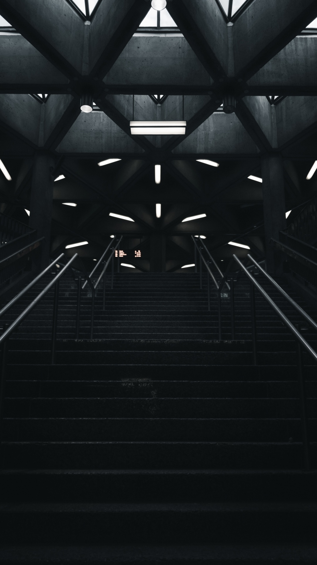 建筑, 黑色的, 光, 对称, 黑色和白色的 壁纸 1080x1920 允许