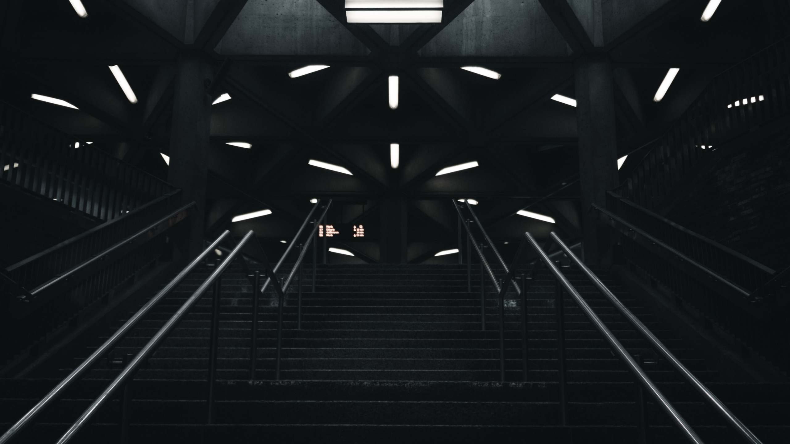 建筑, 黑色的, 光, 对称, 黑色和白色的 壁纸 2560x1440 允许