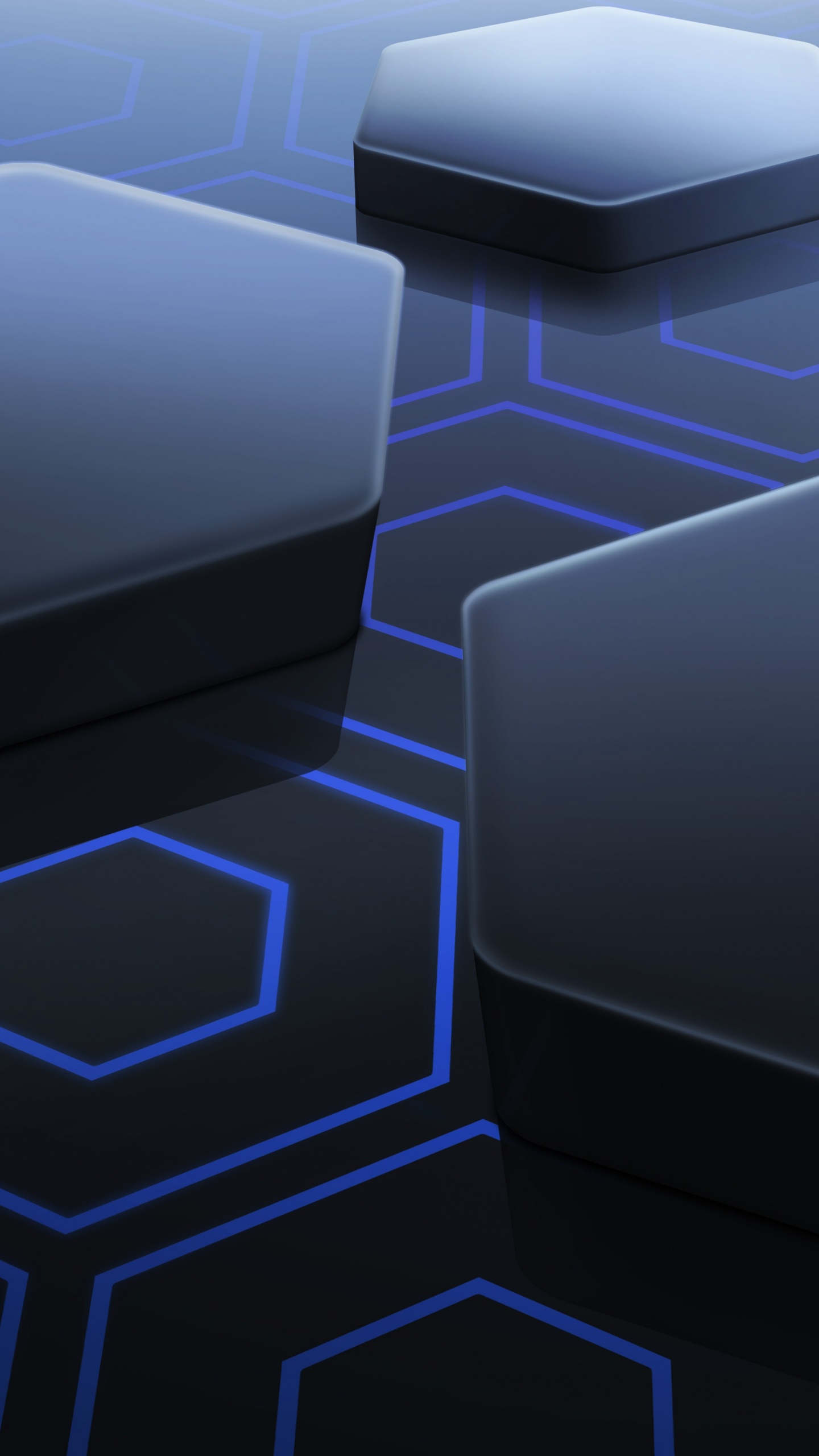 Pouf Carré Blanc Sur Sol en Damier Bleu et Blanc. Wallpaper in 1440x2560 Resolution