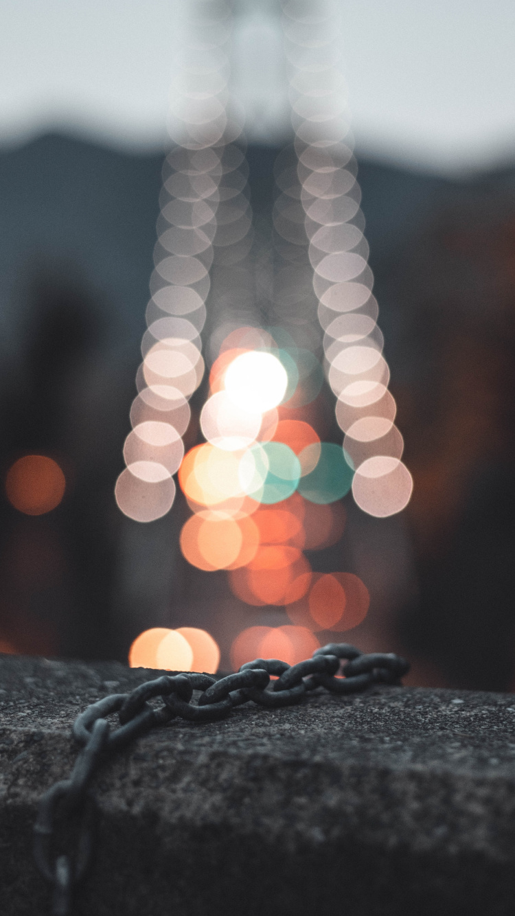 Fotografía Bokeh de Luces de Cadena.. Wallpaper in 750x1334 Resolution