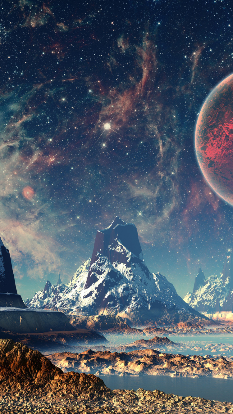 外星生命, 这个星球, 气氛, 光, 月亮 壁纸 750x1334 允许