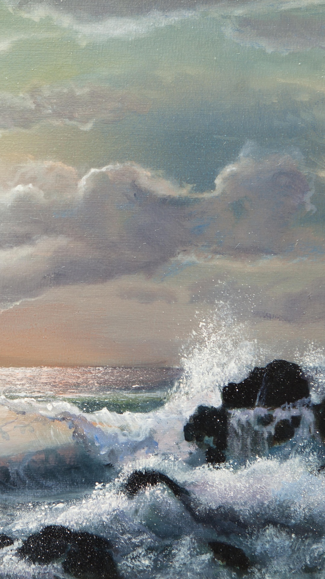 Les Vagues de L'océan S'écrasent Sur le Rivage Pendant la Journée. Wallpaper in 1080x1920 Resolution