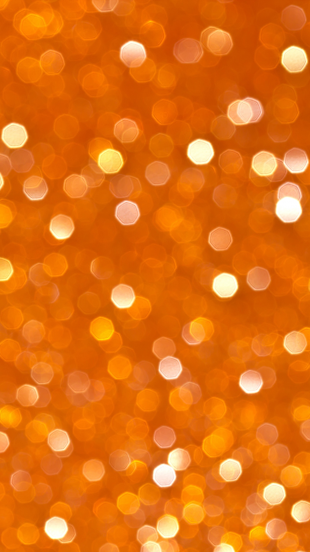 Orange-weiße Bokeh-Lichter. Wallpaper in 1080x1920 Resolution