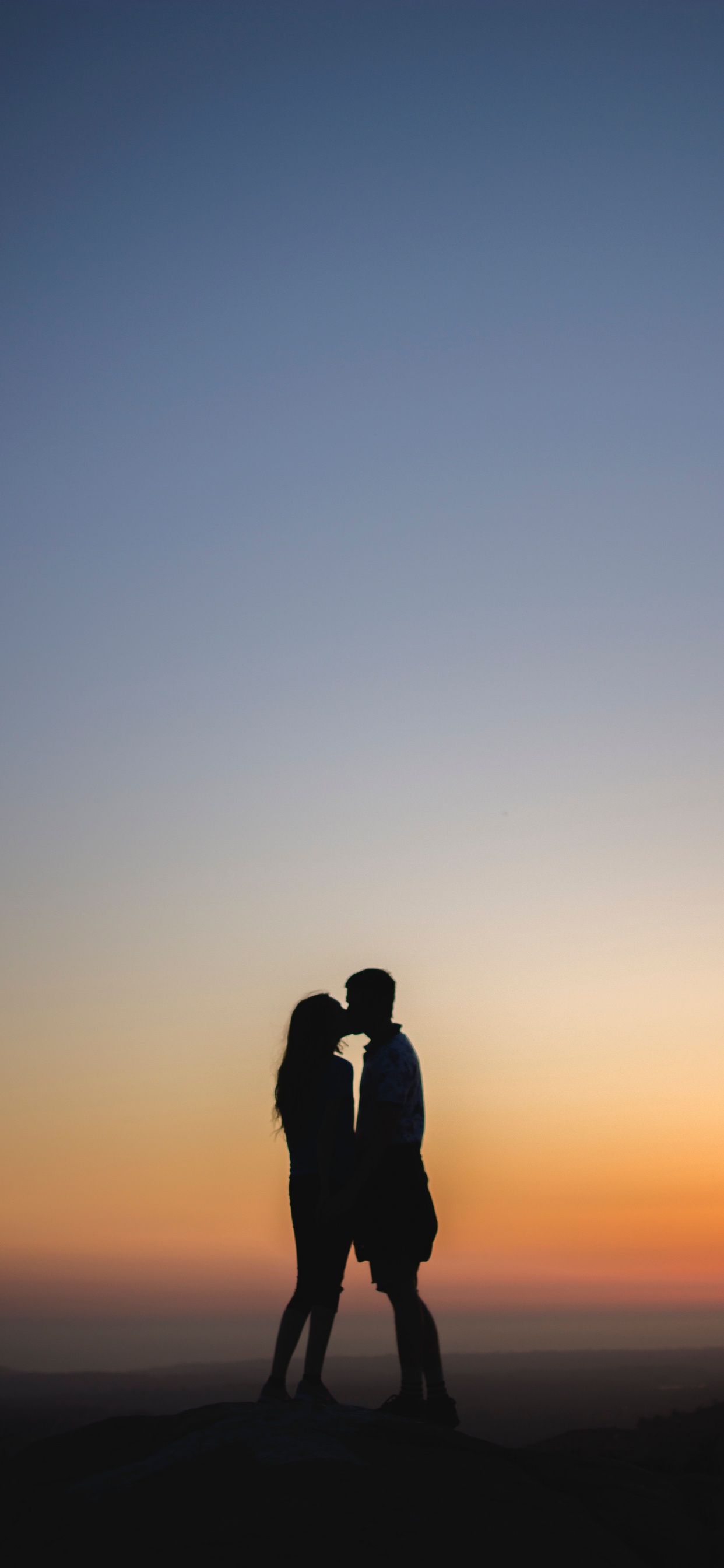 Silhouette, Baiser, Couple, Les Gens Dans la Nature, Amour. Wallpaper in 1242x2688 Resolution