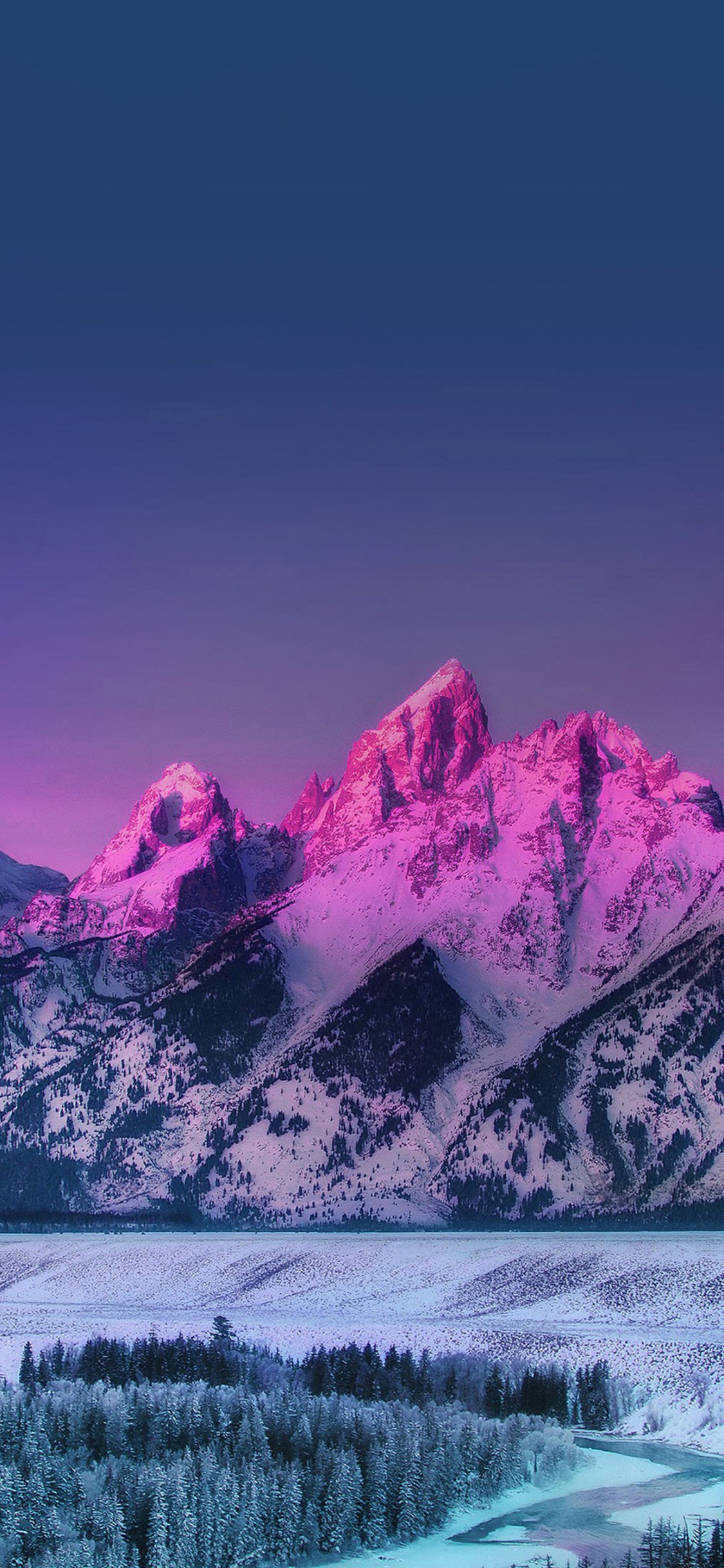 Grand Teton, Snake River, Snake River Overlook, Denali National Park and Preserve, Nationalpark. Wallpaper in 1125x2436 Resolution